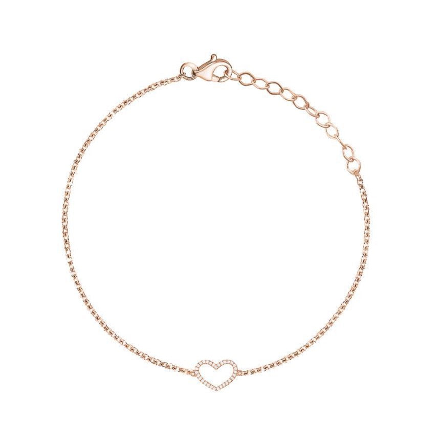 Endless Heart Pink Bracelet 14K