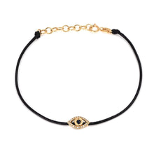 Load image into Gallery viewer, Diamond Evil Eye Cord Bracelet
