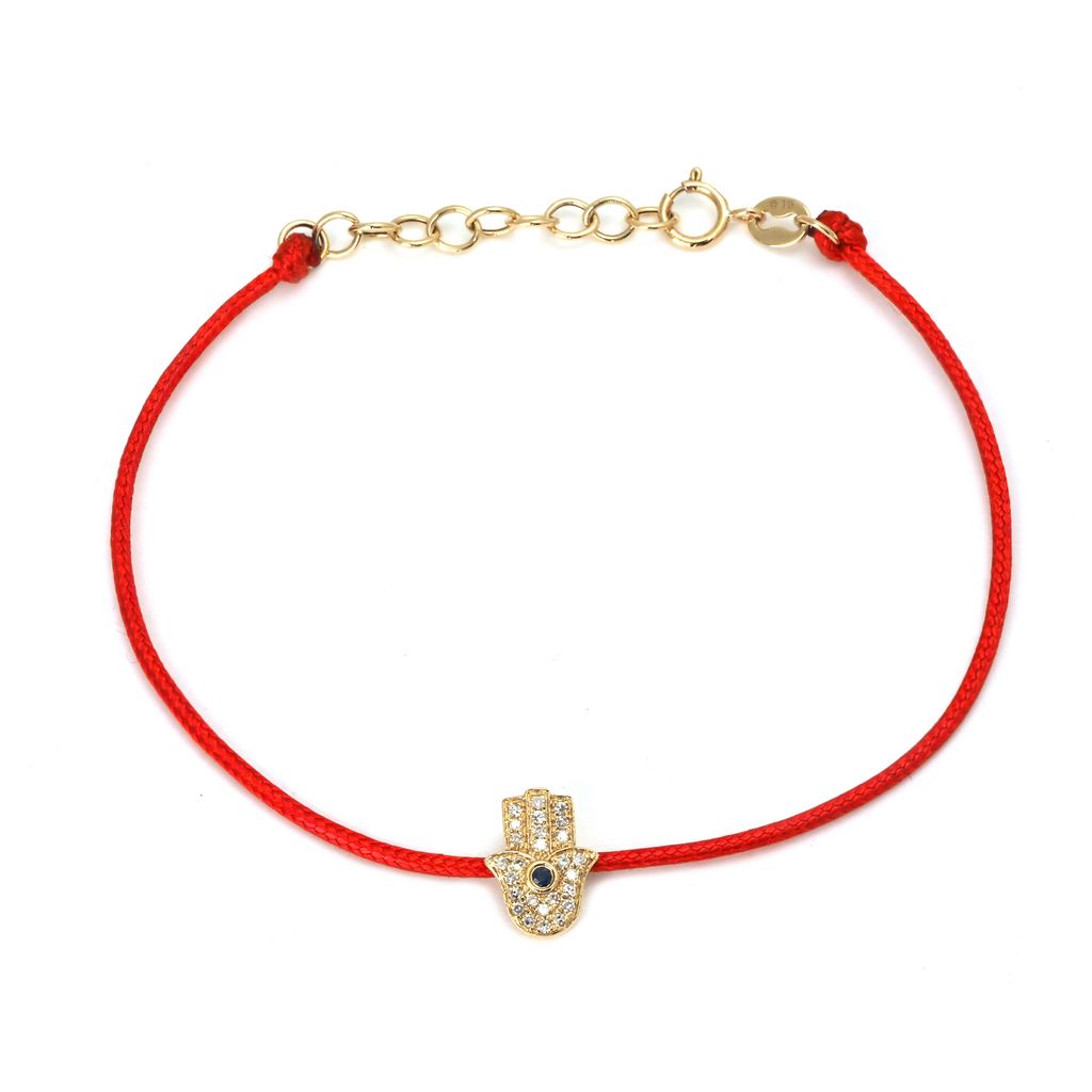 Diamond Hamsa Cord Bracelet